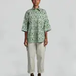 Miranda Top Congkak in Porcelain Blue